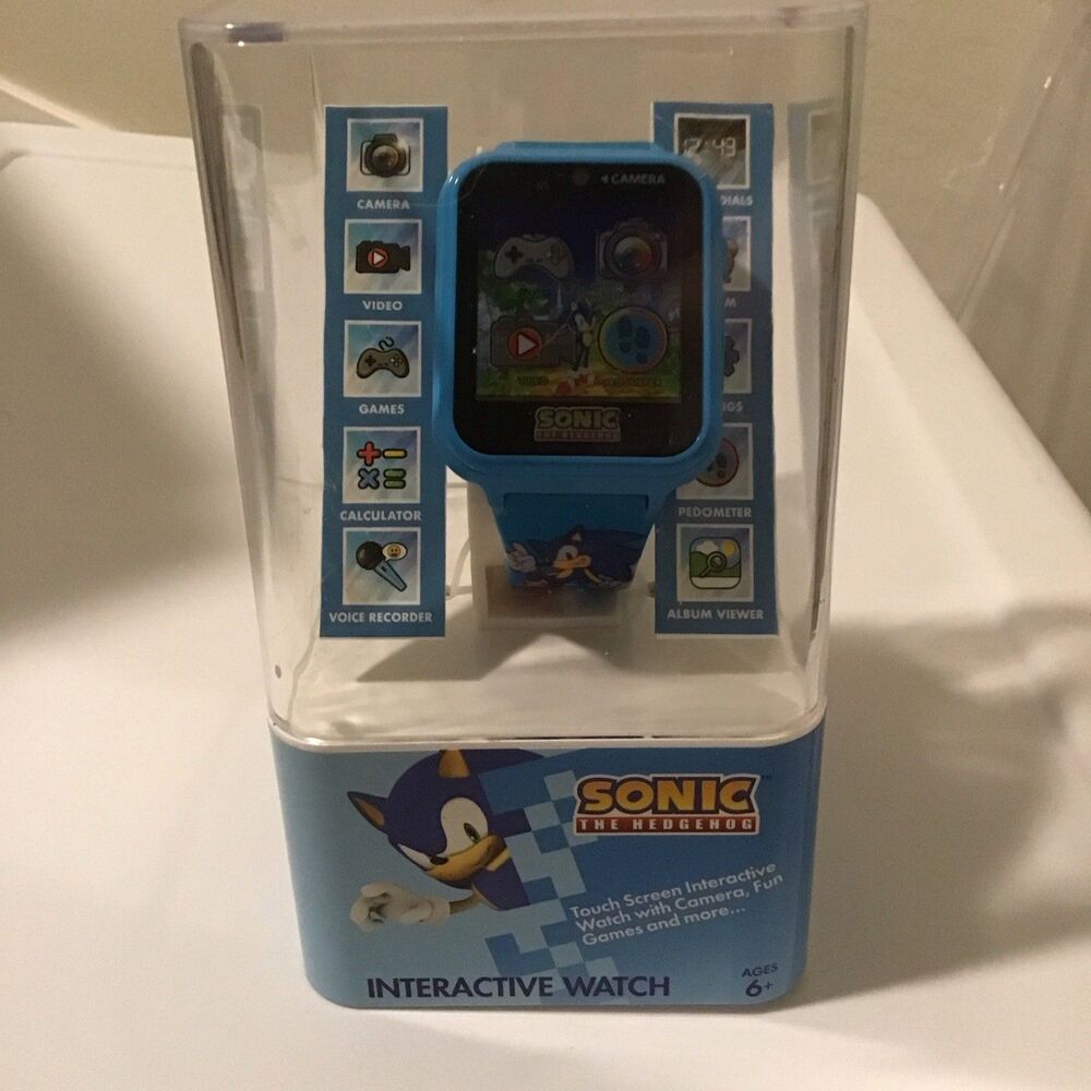 Accutime SEGA Sonic The Hedgehog Touchscreen Smart Watch with Games & Camera NIB
